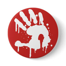 Red "Never Again" white logo Button