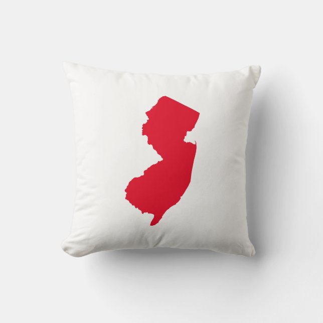 Red New Jersey Throw Pillow (Front)