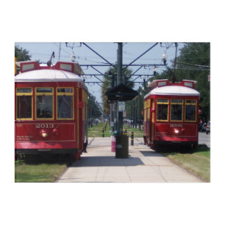 Red New Orleans Street Cars Acrylic Print