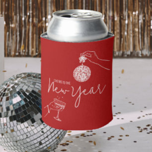red new years party can cooler