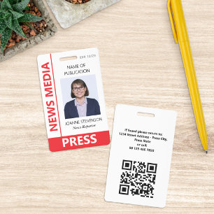 Red News Media Press Photo Badge
