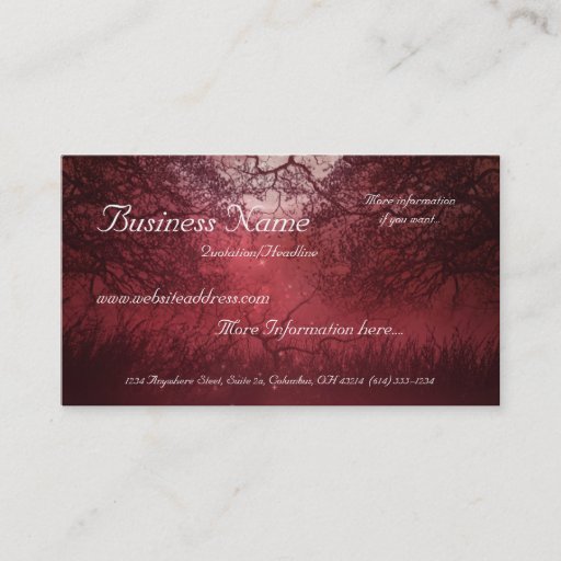 Customizable Red Night Business Card