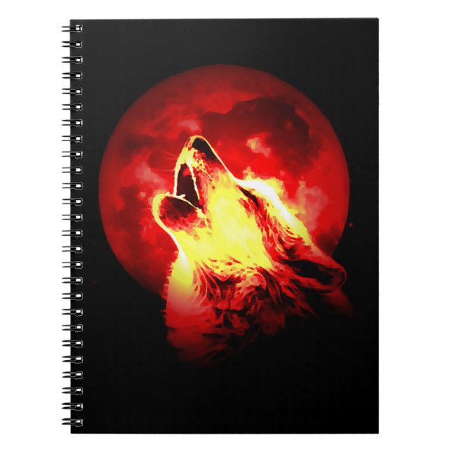 Red Night & Howling Wolf Portrait Notebook (Front)