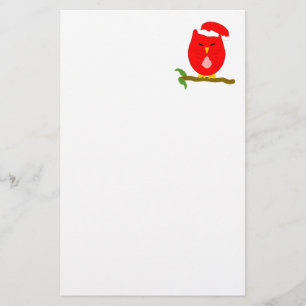 Red Night Owl Design Stationery