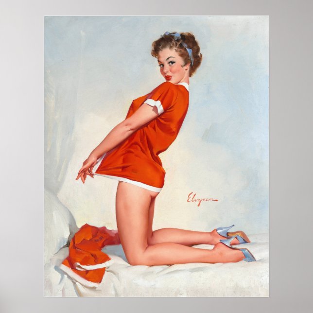 Red Nighty Pin Up Poster (Front)