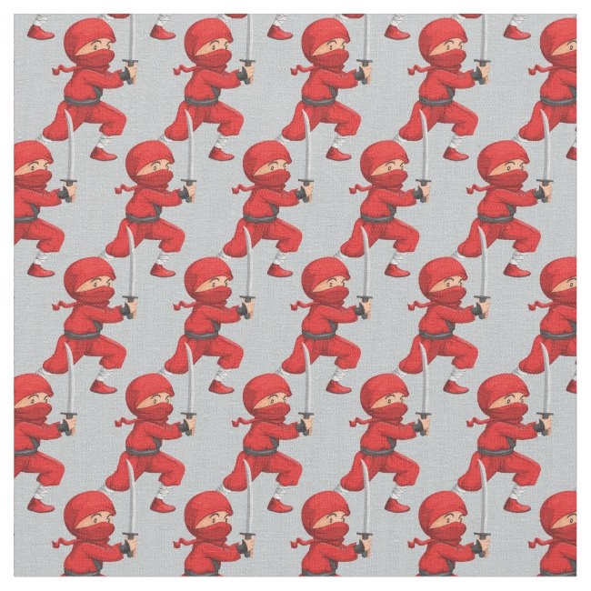 Red Ninja Design Fabric