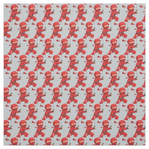 Red Ninja Design Fabric