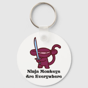 Red Ninja Monkey with Sword Keychain