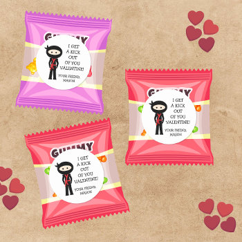 Red Ninja Valentine's Day Sticker by lemontreecards at Zazzle