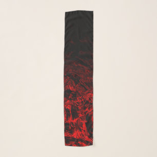 Red Nite black geometric gradient swirls Scarf