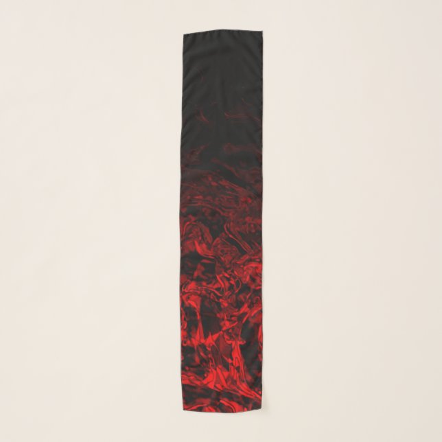 Red Nite black geometric gradient swirls Scarf (Front)