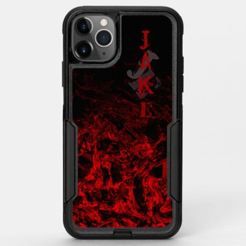 Red Nite black gradient polygon swirl diy custom OtterBox Commuter iPhone 11 Pro Max Case