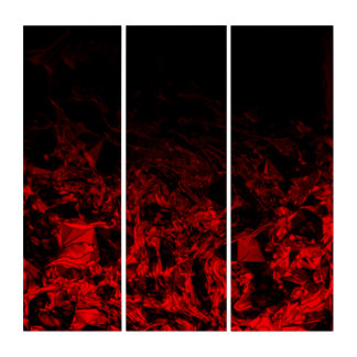 Red Nite black gradient polygon swirl diy custom Triptych