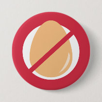 Red No Eggs Kids Egg Allergy Alert Pinback Button