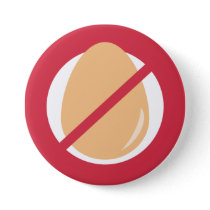 Red No Eggs Kids Egg Allergy Alert Pinback Button