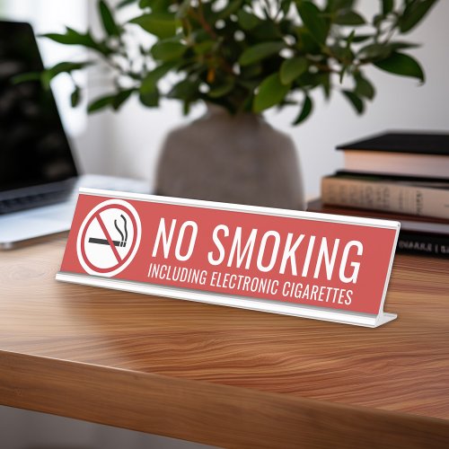 Red _ No Smoking Warning Electronic Cigarettes Desk Name Plate