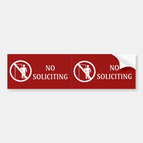 Red No Soliciting Stickers Weatherproof Bumper Sticker