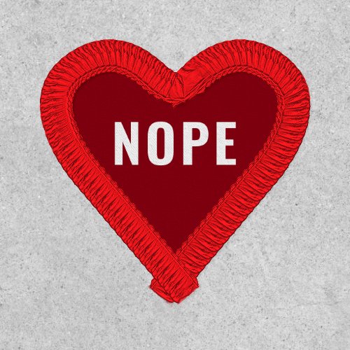 Red Nope Heart Patch
