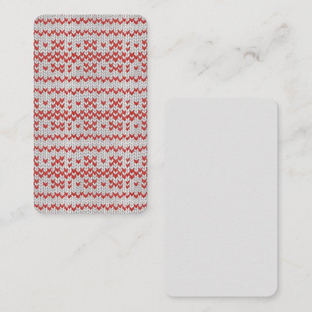 RED NORDIC KNIT 3.5x2 Flat Card / Vertical (Front/Back)