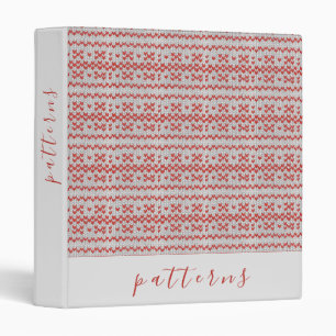 RED NORDIC KNIT 3-Ring Binder