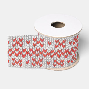 RED NORDIC KNIT 3" Wide Grosgrain Ribbon