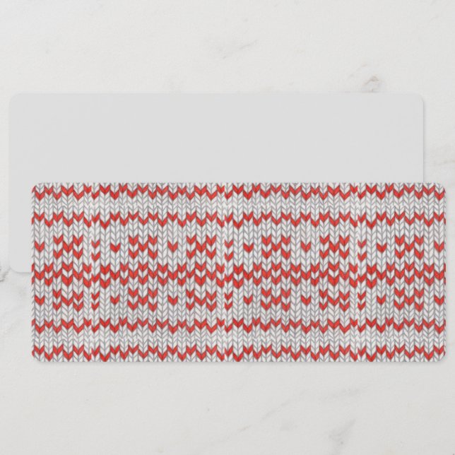 RED NORDIC KNIT 4x9.25 Flat Card / Horizontal (Front/Back)