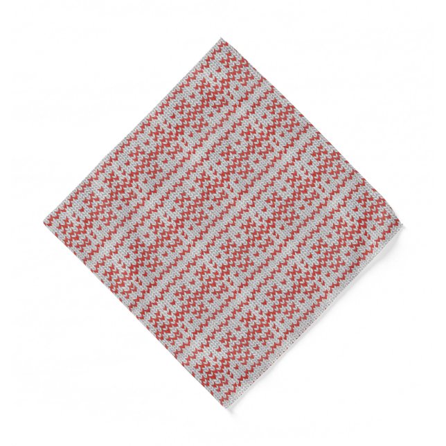 RED NORDIC KNIT Bandana (Front)