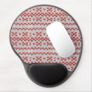 RED NORDIC KNIT Gel Mousepad