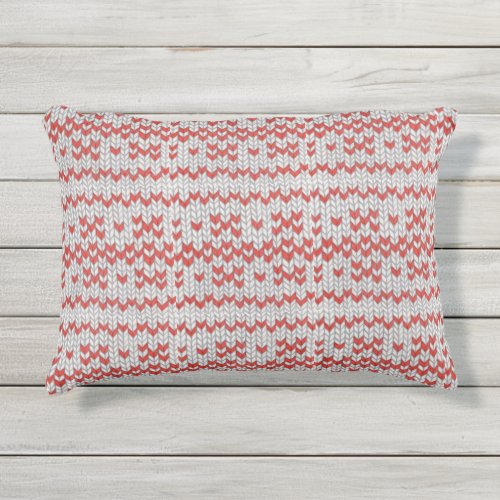 RED NORDIC KNIT Outdoor Pillow