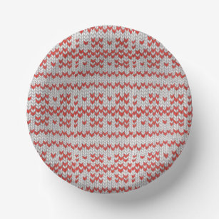 RED NORDIC KNIT Paper Bowls