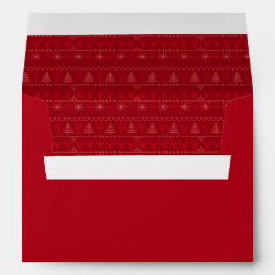 Red Nordic Pattern Holiday Envelope Liner