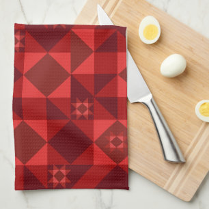 Red Nordic Star Christmas Bright Kitchen Towel
