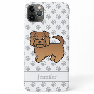 Red Norfolk Terrier Cartoon Dog &amp; Name iPhone 11 Pro Max Case