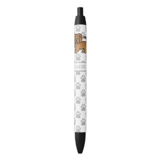 Red Norfolk Terrier Cartoon Dog &amp; Name Pen