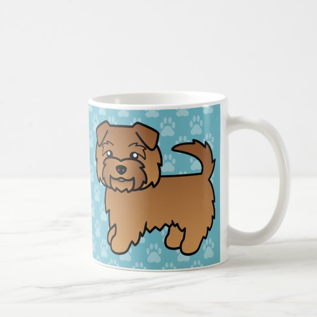 Red Norfolk Terrier Cartoon Illustration Coffee Mug (Right)