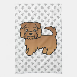 Red Norfolk Terrier Cute Cartoon Dog Kitchen Towel