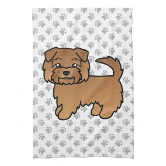 Red Norfolk Terrier Cute Cartoon Dog Kitchen Towel