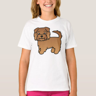 Red Norfolk Terrier Cute Cartoon Dog T-Shirt