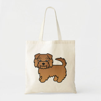 Red Norfolk Terrier Cute Cartoon Dog Tote Bag