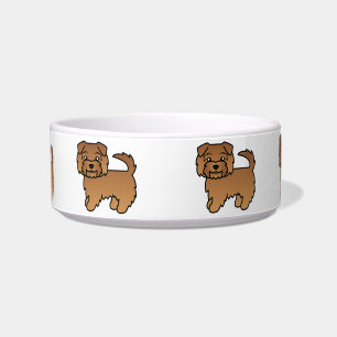 Red Norfolk Terrier Cute Cartoon Dogs Bowl