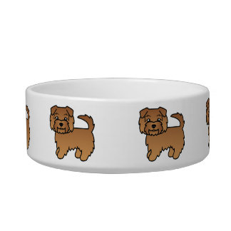 Red Norfolk Terrier Cute Cartoon Dogs Bowl