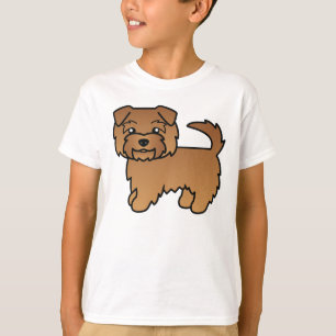 Red Norfolk Terrier Dog Cartoon Caricature Art T-Shirt