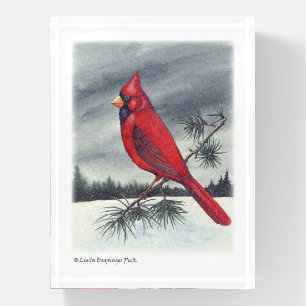 Red Northern Cardinal Bird Paperweight