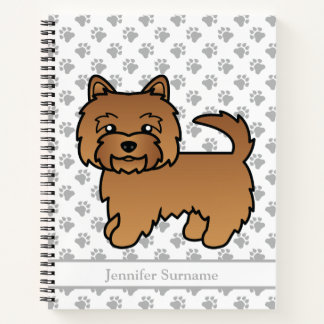 Red Norwich Terrier Cartoon Dog &amp; Text Notebook
