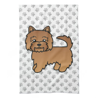 Red Norwich Terrier Cute Cartoon Dog Kitchen Towel