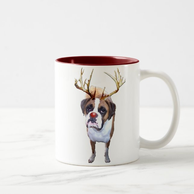 Red Nose Boxer Two-Tone Coffee Mug (Right)