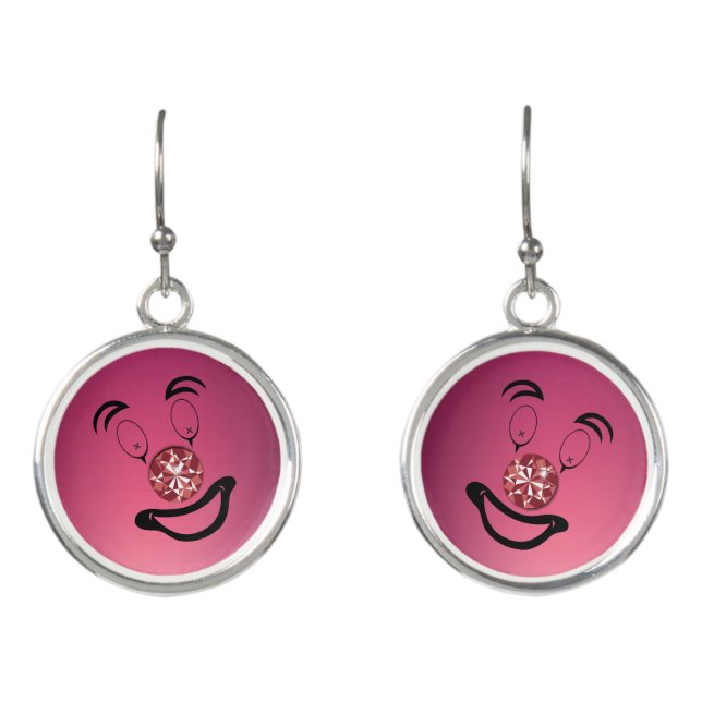 Red Nose Clown Earrings (Front)