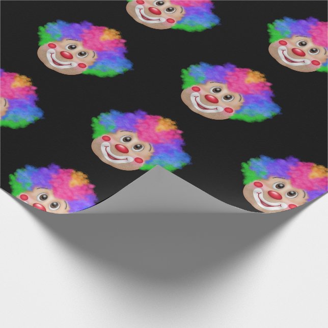 Red nose clown on black wrapping paper (Corner)