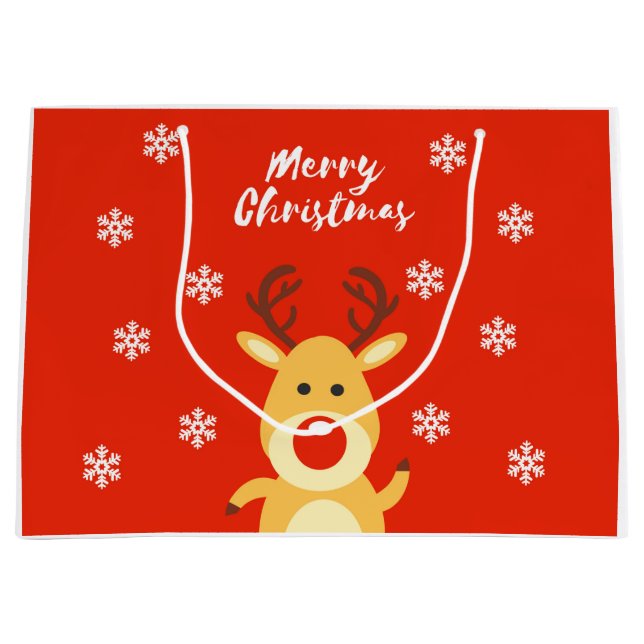 Red nose deerb large gift bag (Front)