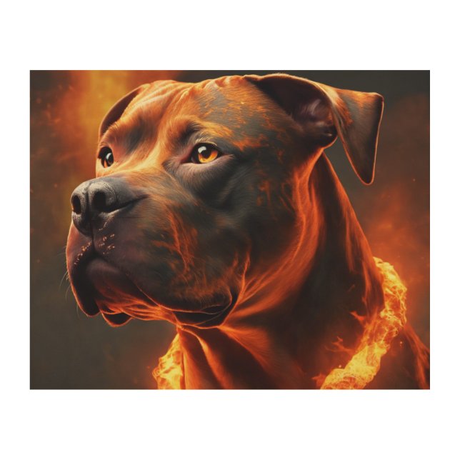 Red Nose Pitbull Chronicles Wood Wall Art (Front)